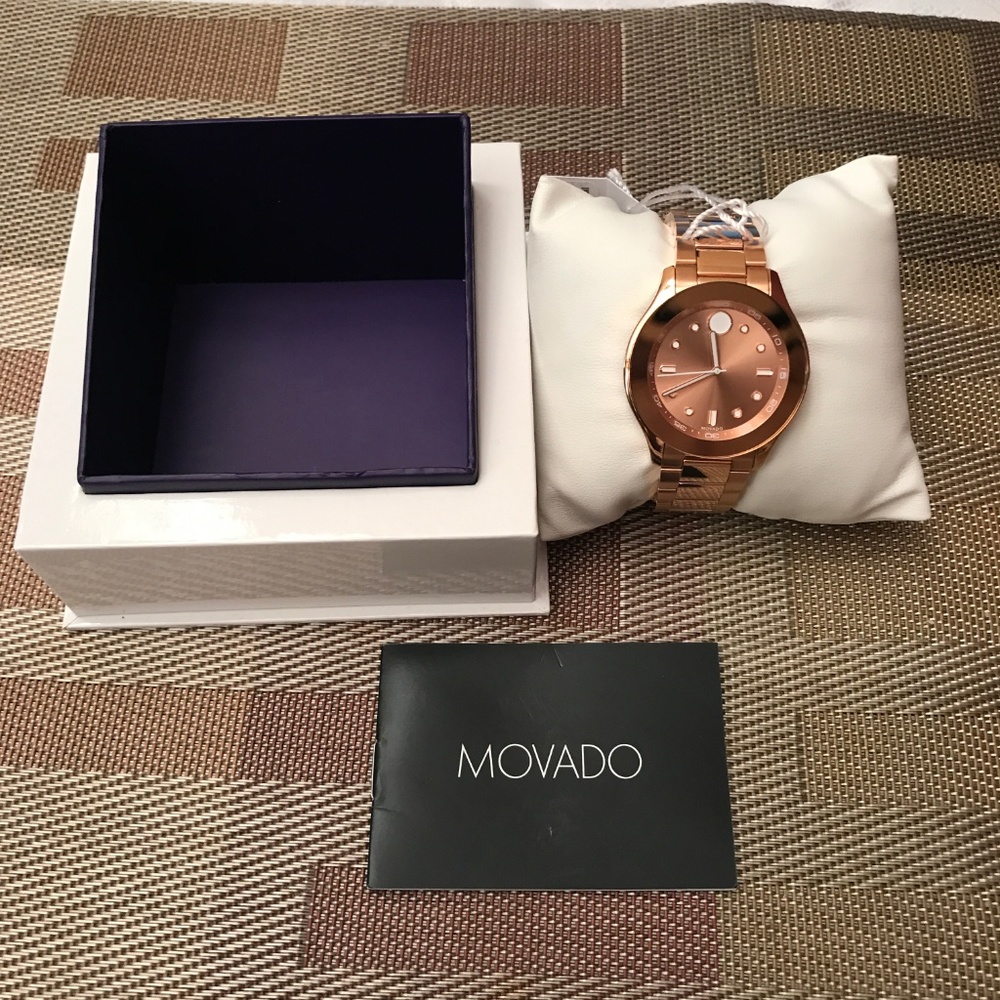 Movado Bold Stainless Steel Rose Gold Watch - Picture 3 of 6
